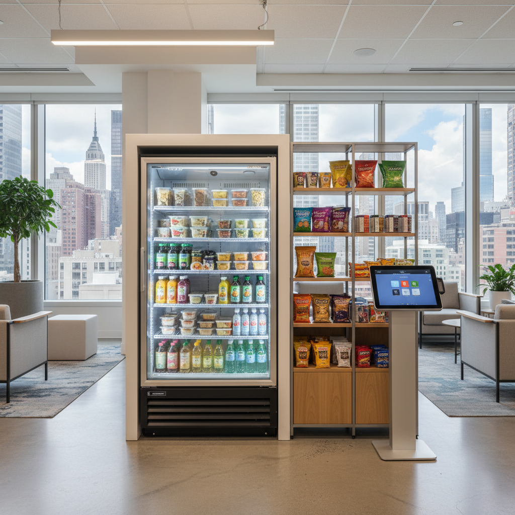 Self-service micro market in a Manhattan (Midtown & FiDi), NYC multi-tenant building
