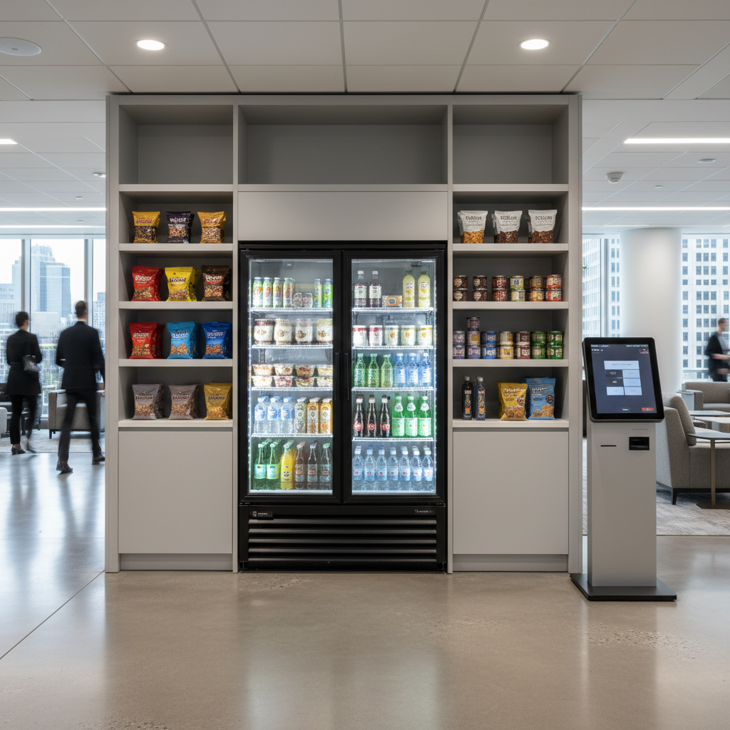 Self-service micro market in a Newark, NJ multi-tenant building